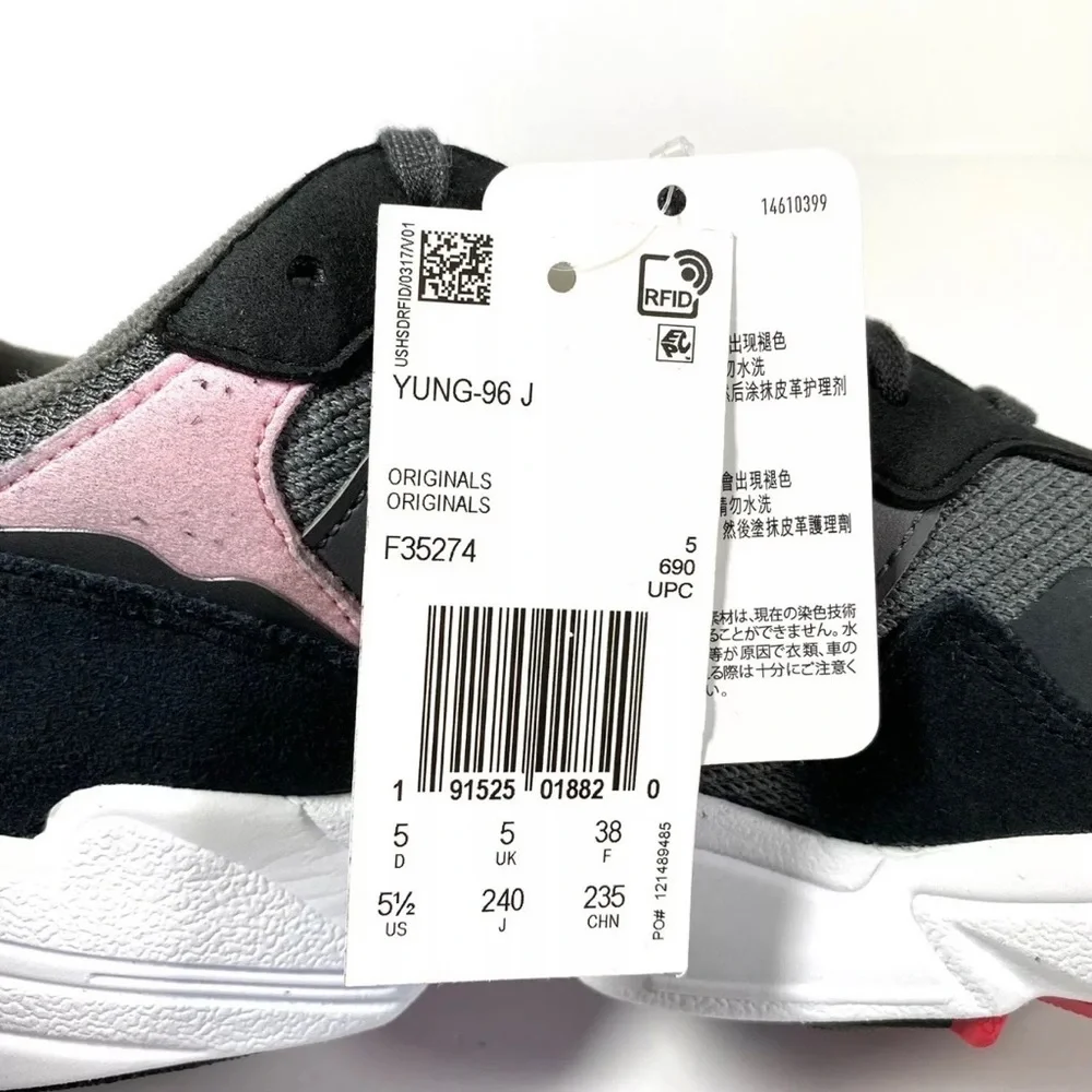Adidas‎ Yung-96 J Men’s Sneakers Gray Black Pink